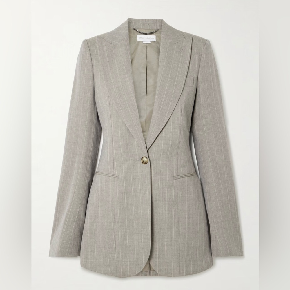 Stella McCartney Taupe Pinstripe Blazer - Picture 15 of 16